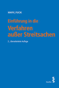 Vorderes Coverbild Einführung in die Verfahren außer Streitsachen