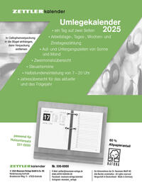 Vorderes Coverbild Umlege-Kalender 2025 - 8x10,8 cm - 1 Tag auf 2 Seiten - zum Einheften - Bürokalender mit 2-fach Lochung - Stundeneinteilung von 7 - 20 Uhr - 336-0000