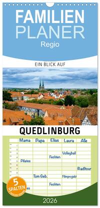 Vorderes Coverbild Familienplaner 2026 - Ein Blick auf Quedlinburg mit 5 Spalten (Wandkalender, 21 x 45 cm) CALVENDO