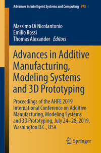 Vorderes Coverbild Advances in Additive Manufacturing, Modeling Systems and 3D Prototyping