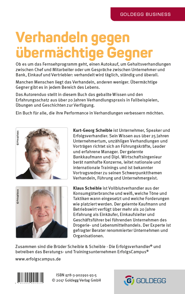 Rückseitencover Verhandeln!