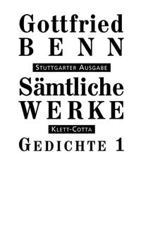 Vorderes Coverbild Sämtliche Werke - Stuttgarter Ausgabe. Bd. 1 - Gedichte 1 (Sämtliche Werke - Stuttgarter Ausgabe, Bd. 1)