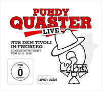 Vorderes Coverbild Puhdy Quaster live aus dem Tivoli in Freiberg. 2CD + DVD