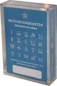 Vorderes Coverbild Glücklich im Leben - Motivationskartenset für Männer als positive Impulsgeber zur Selbstfindung und Inspiration
