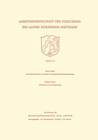 Vorderes Coverbild Zur Problematik der wirtschaftswissenschaftlichen Raumforschung / Städtebau und Landesplanung