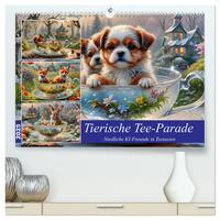 Vorderes Coverbild Tierische Tee-Parade (hochwertiger Premium Wandkalender 2025 DIN A2 quer), Kunstdruck in Hochglanz