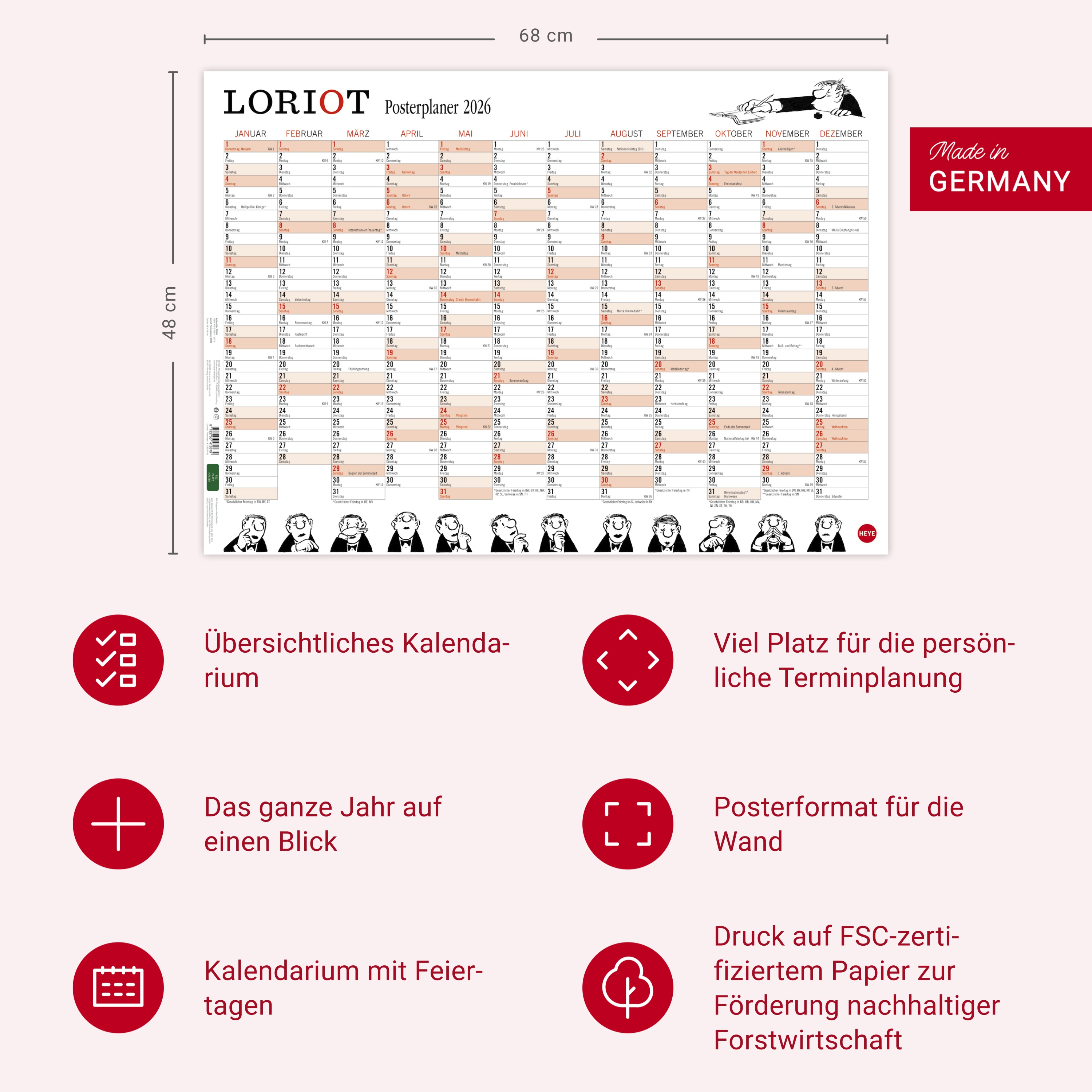 Beispielinhalt (Bild) Loriot Posterplaner 2026