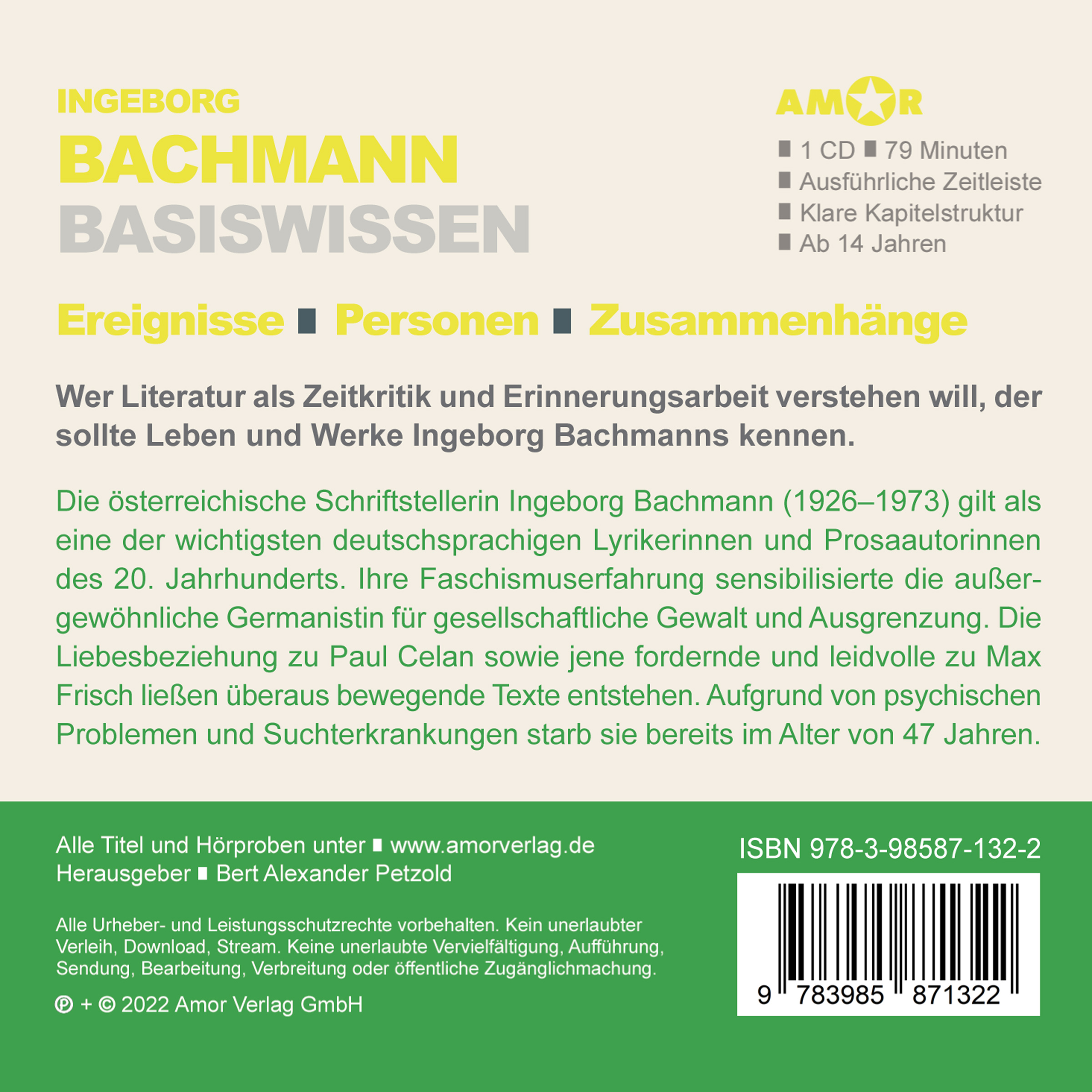 Rückseitencover Ingeborg Bachmann – Basiswissen