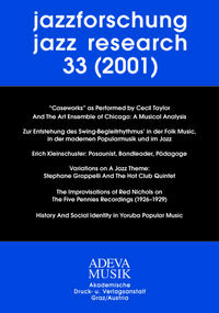 Vorderes Coverbild Jazzforschung - Jazz Research / Jazzforschung - Jazz Research