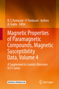 Vorderes Coverbild Magnetic Properties of Paramagnetic Compounds, Magnetic Susceptibility Data, Volume 4