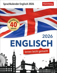 Vorderes Coverbild Englisch Sprachkalender 2026 - Englisch lernen leicht gemacht - Tagesabreißkalender