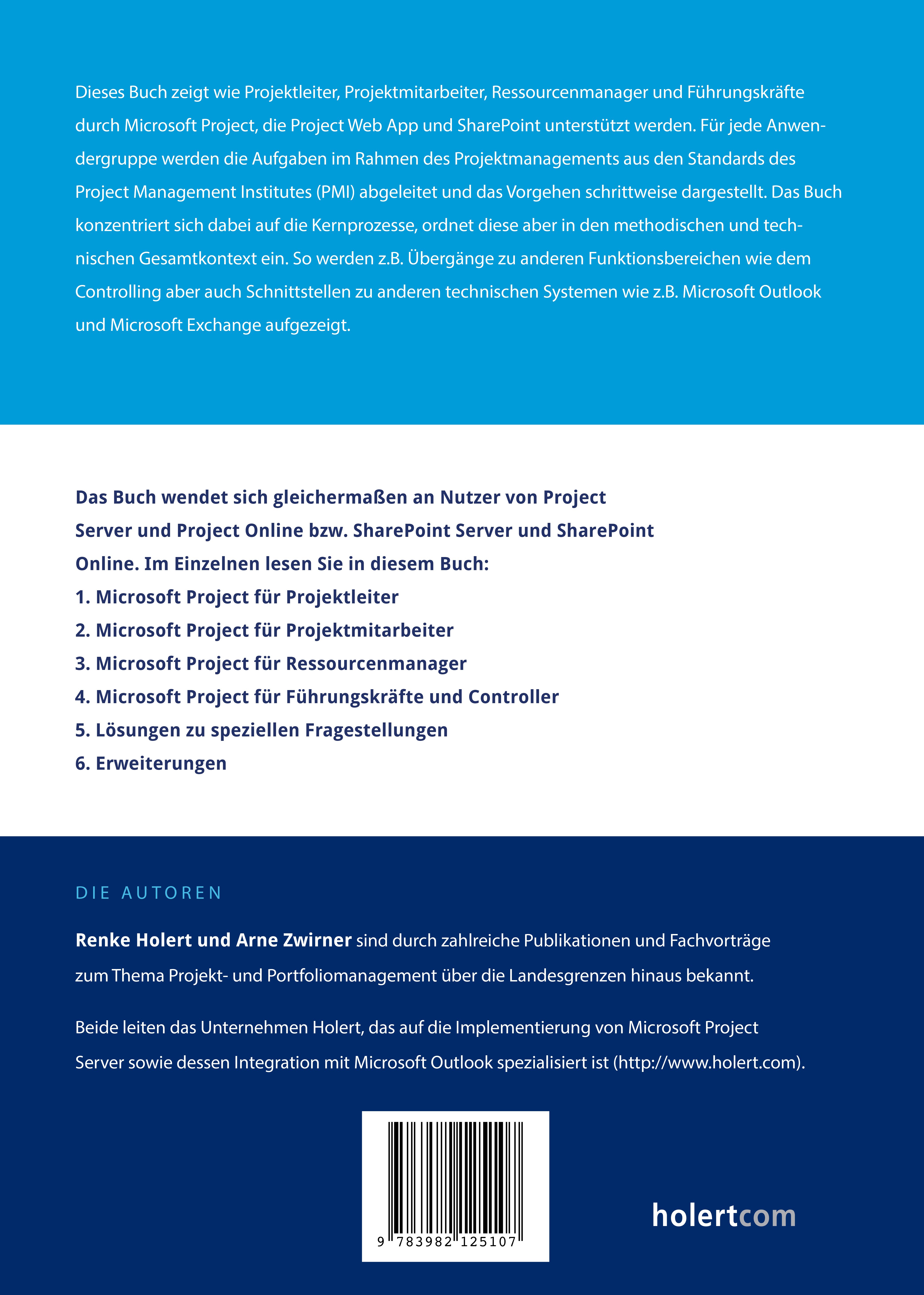 Rückseitencover Microsoft Project 2016