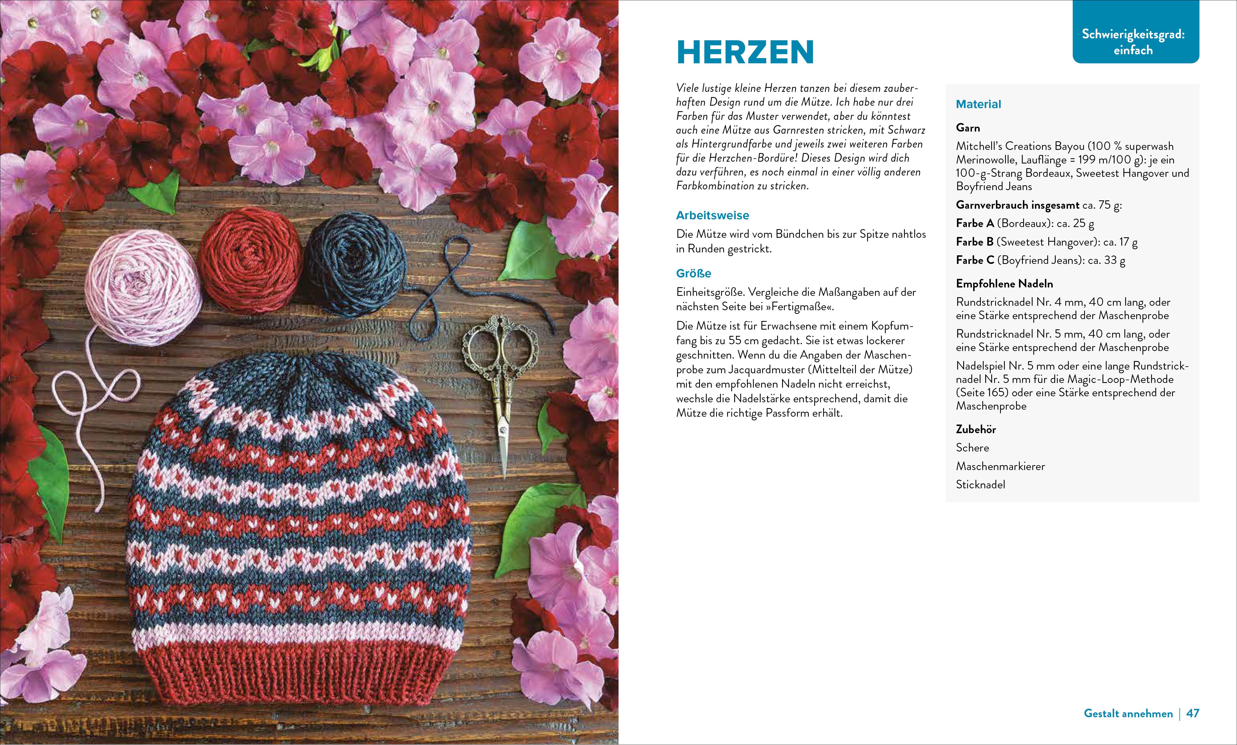 Beispielinhalt (Bild) The Art of Knitting Hats – Farbenfrohe Mützen stricken