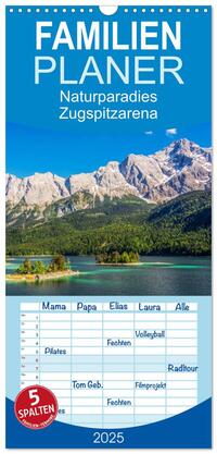 Vorderes Coverbild Familienplaner 2025 - Naturparadies Zugspitzarena mit 5 Spalten (Wandkalender, 21 x 45 cm) CALVENDO