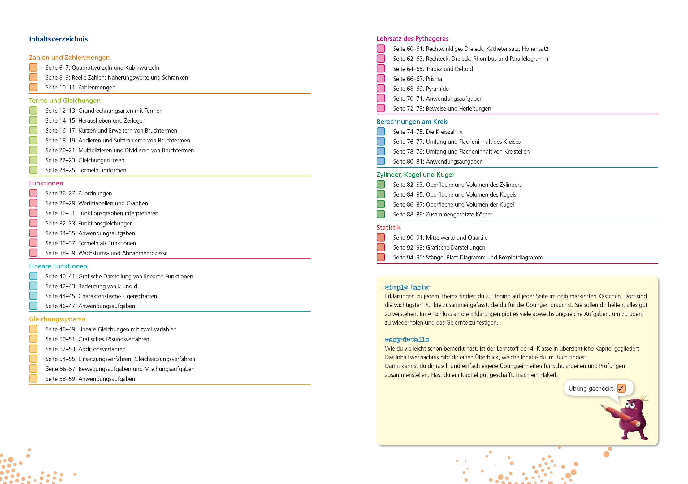 Beispielinhalt (Bild) simple und easy Mathematik 4