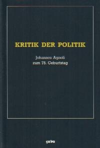 Vorderes Coverbild Kritik der Politik