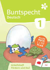 Vorderes Coverbild Buntspecht Fibel, Arbeitsheft Sprachförderung und DaZ