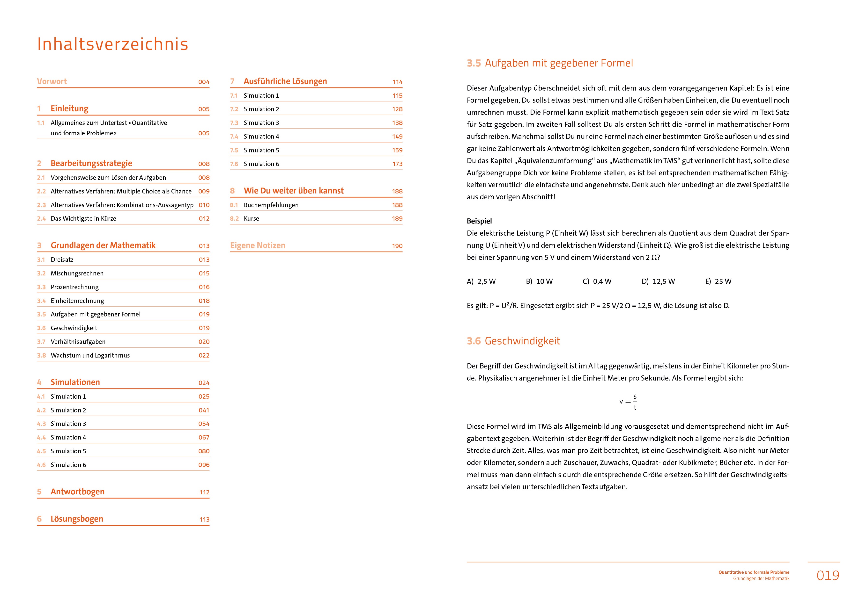 Beispielinhalt (Bild) med2university | TMS & EMS Vorbereitung 2025 | Quantitative und formale Probleme | Übungsbuch zur Vorbereitung auf den Medizinertest in Deutschland und der Schweiz |