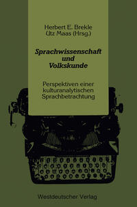Vorderes Coverbild Sprachwissenschaft und Volkskunde