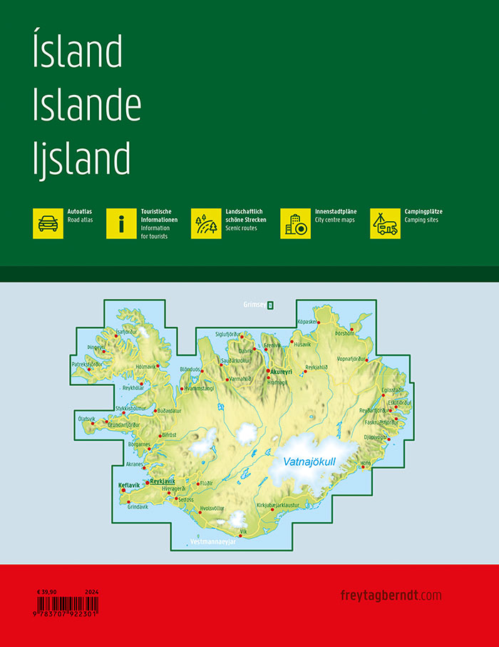 Rückseitencover Island Reiseatlas, Autoatlas 1:150.000, Spiralbindung, freytag & berndt