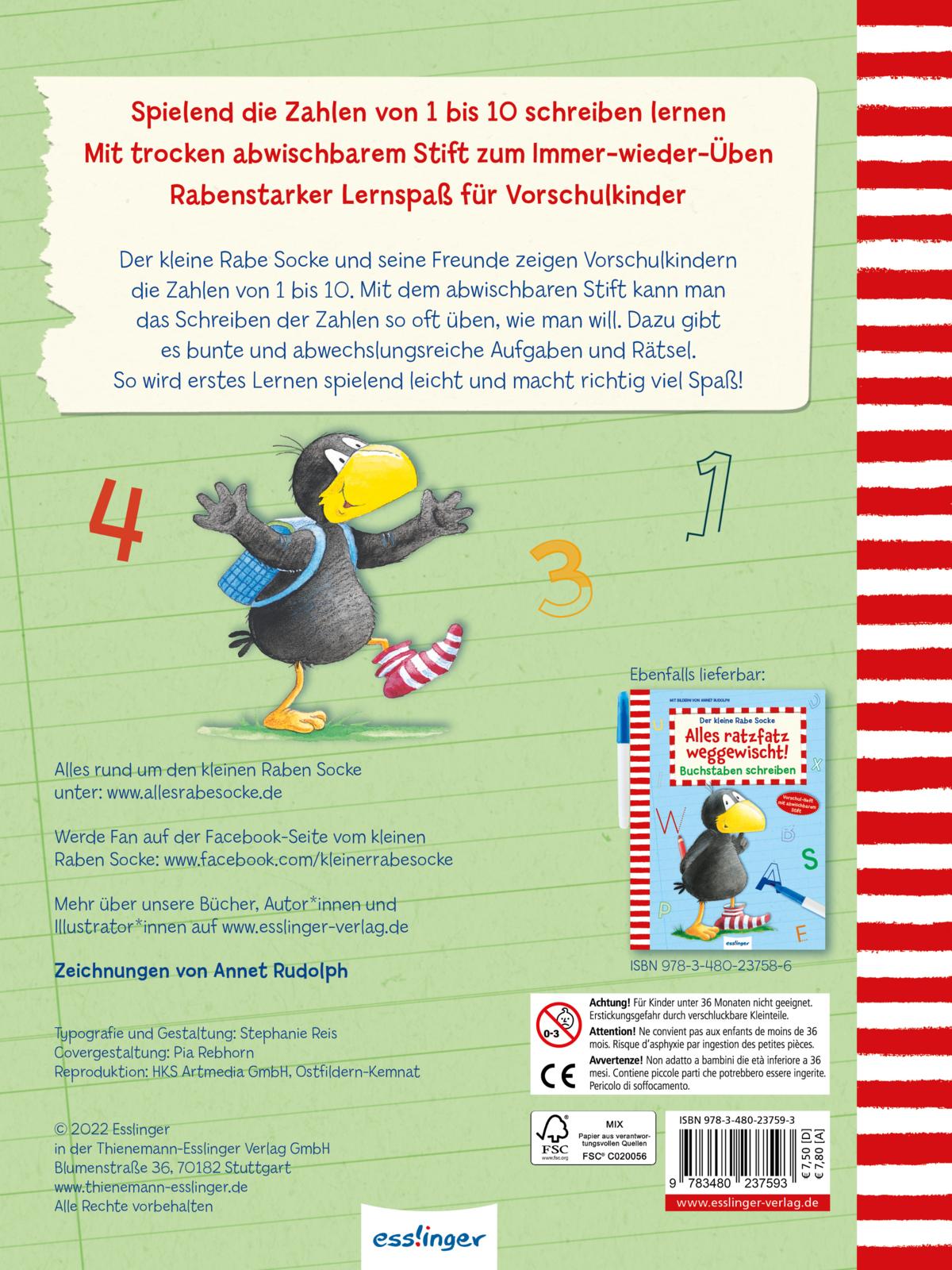 Rückseitencover Der kleine Rabe Socke: Alles ratzfatz weggewischt!