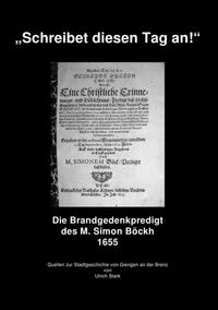 Vorderes Coverbild Brandgedenkpredigt 1655