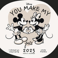Vorderes Coverbild Pyramid - Mickey & Friends 2025 Familienplaner, 30x30cm, Familienkalender mit Disney-Charakteren, Monatskalender mit 6 Spalten und Sticker Sheet, nachhaltig nur mit Papierumschlag
