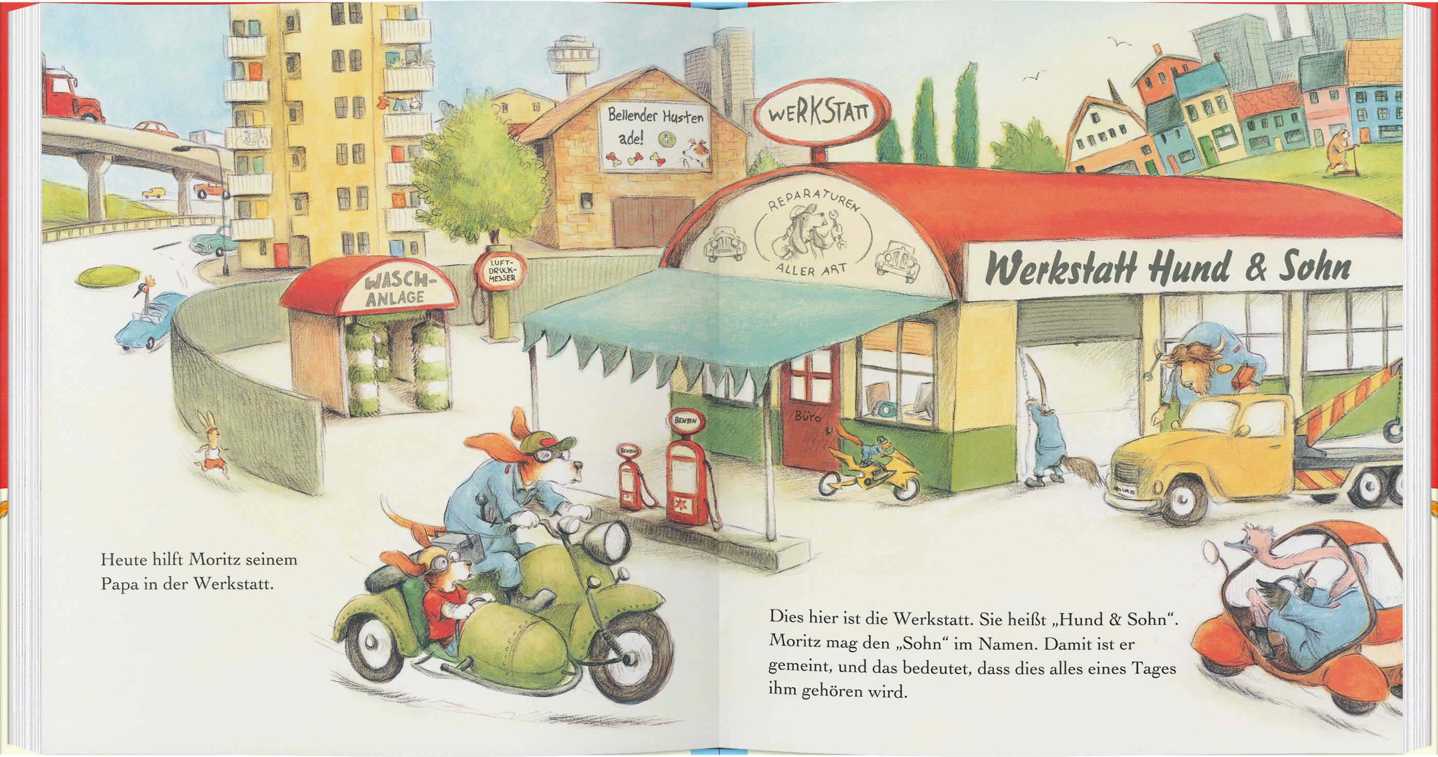 Beispielinhalt (Bild) Moritz in der Autowerkstatt