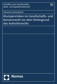 Vorderes Coverbild Klumpenrisiken im Gesellschafts- und Konzernrecht vor dem Hintergrund des Aufsichtsrechts