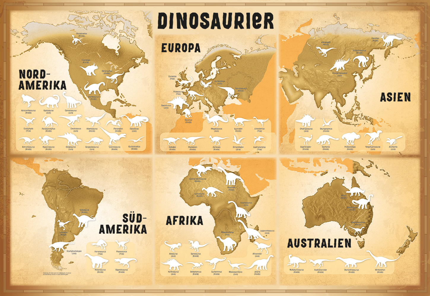 Beispielinhalt (Bild) Glow-in-the-Dark Dinosaurier: Mein großer Stickeratlas