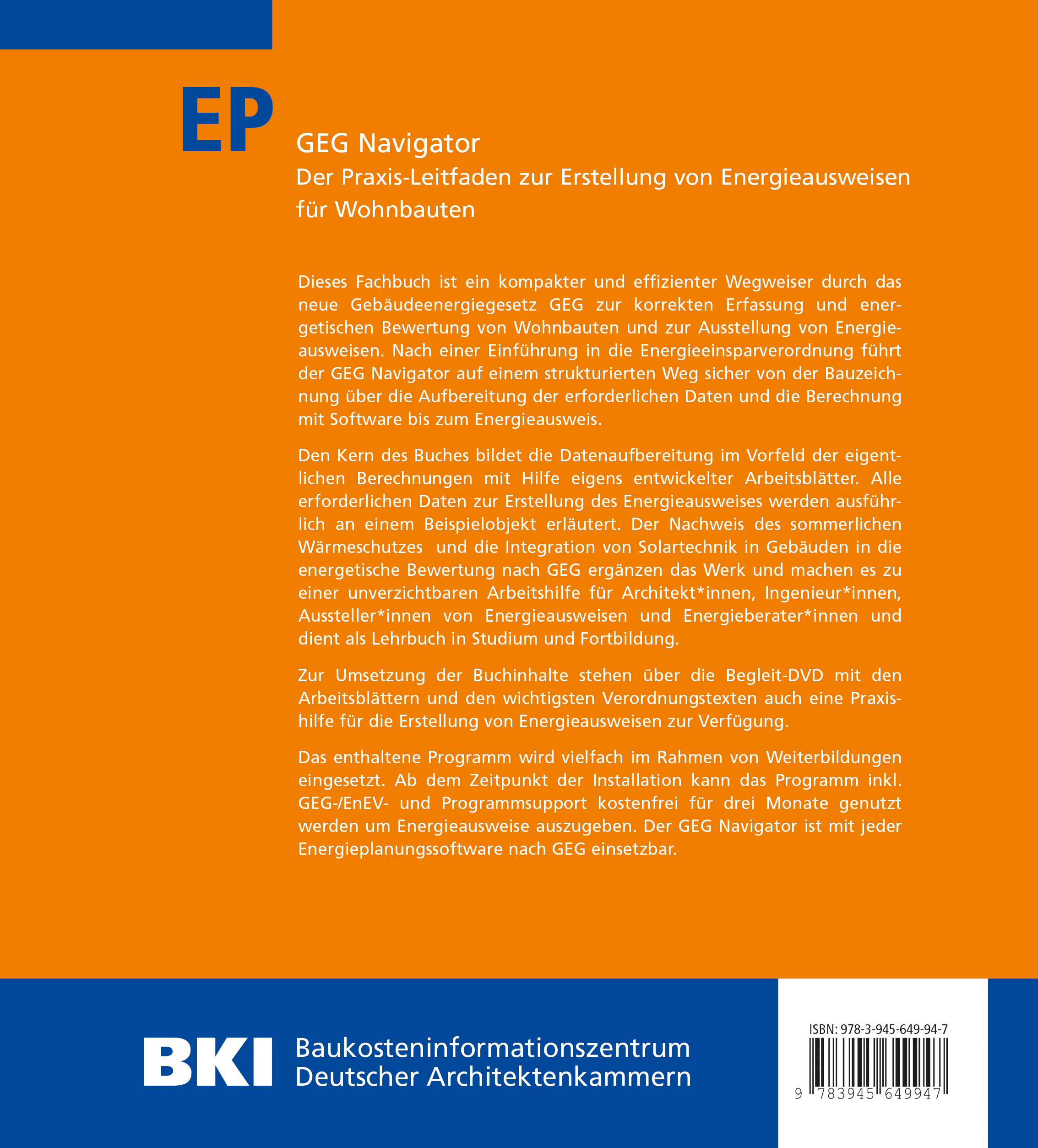 Rückseitencover BKI GEG Navigator