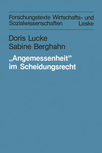 Vorderes Coverbild „Angemessenheit” im Scheidungsrecht