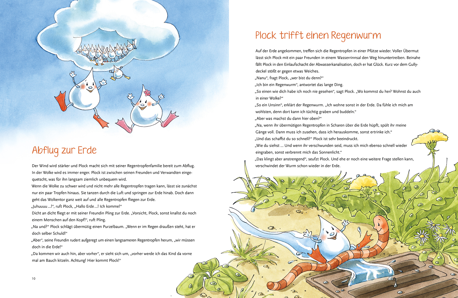 Beispielinhalt (Bild) Plock, der Regentropfen