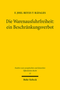 Vorderes Coverbild Die Warenausfuhrfreiheit: ein Beschränkungsverbot