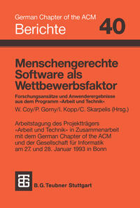Vorderes Coverbild Menschengerechte Software als Wettbewerbsfaktor