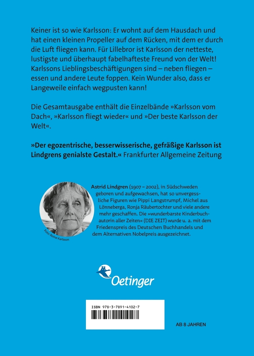 Rückseitencover Karlsson vom Dach. Gesamtausgabe
