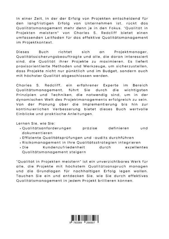 Rückseitencover Qualität in Projekten meistern