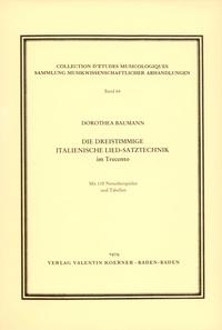 Vorderes Coverbild Die dreistimmige italienische Lied-Satztechnik im Trecento