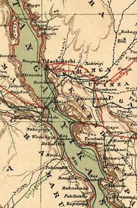 Vorderes Coverbild Historische Karte Zentral-Afrikas (ca. 1885)