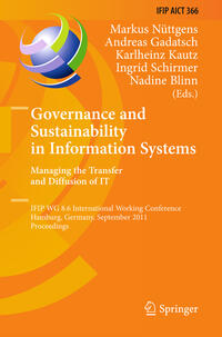 Vorderes Coverbild Governance and Sustainability in Information Systems. Managing the Transfer and Diffusion of IT