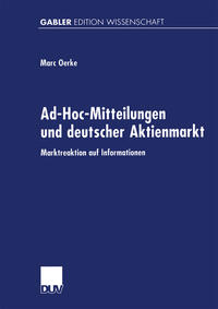 Vorderes Coverbild Ad-Hoc-Mitteilungen und deutscher Aktienmarkt