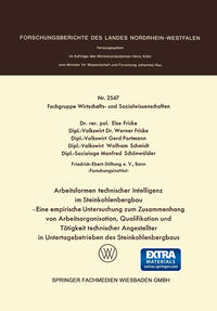 Vorderes Coverbild Arbeitsformen technischer Intelligenz im Steinkohlenbergbau