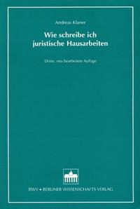 Vorderes Coverbild Wie schreibe ich juristische Hausarbeiten