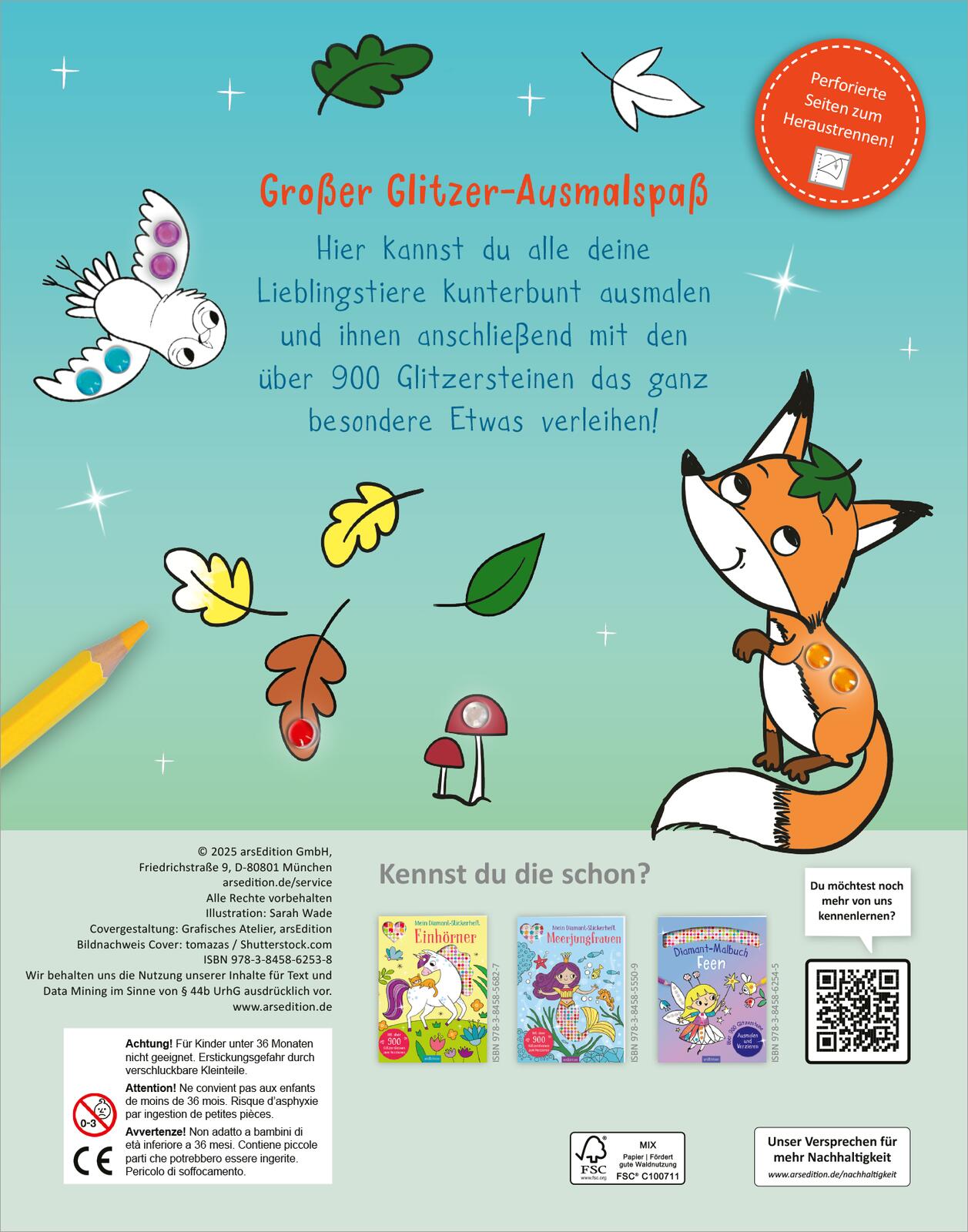 Rückseitencover Diamant-Malbuch Tiere