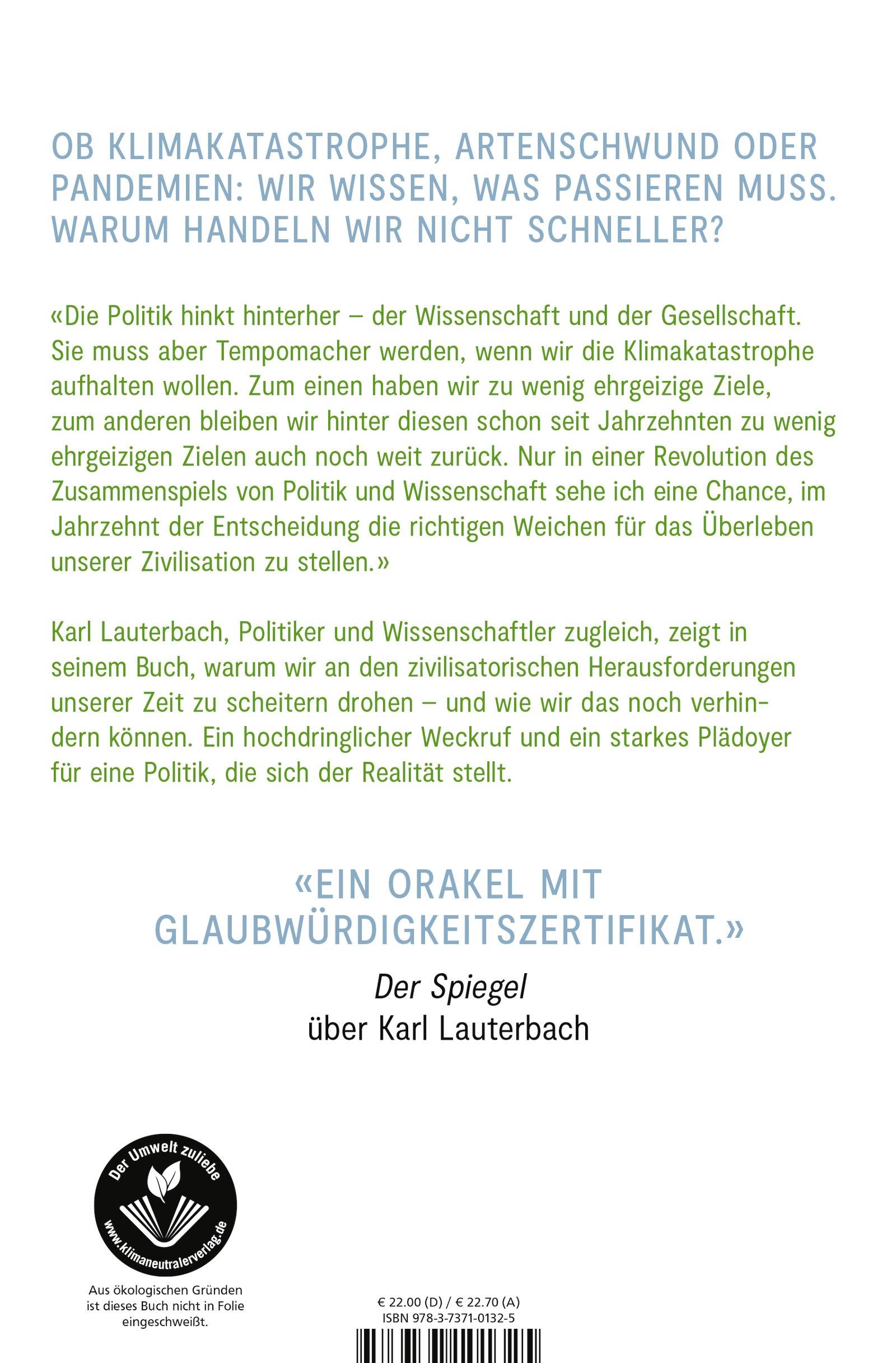 Rückseitencover Bevor es zu spät ist