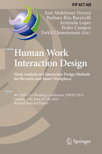 Vorderes Coverbild Human Work Interaction Design: Analysis and Interaction Design Methods for Pervasive and Smart Workplaces