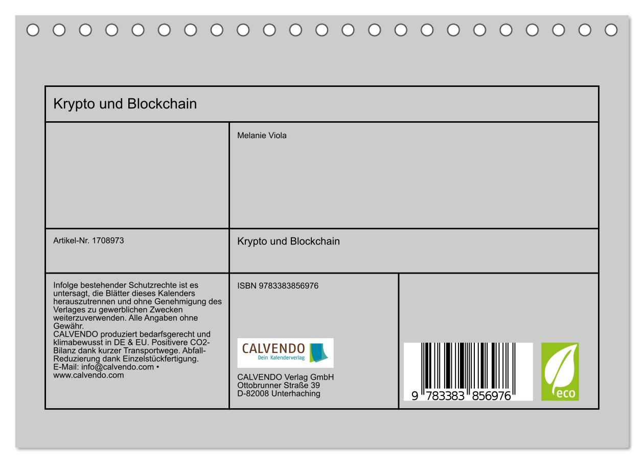 Beispielinhalt (Bild) Krypto und Blockchain (Tischkalender 2025 DIN A5 quer), CALVENDO Monatskalender
