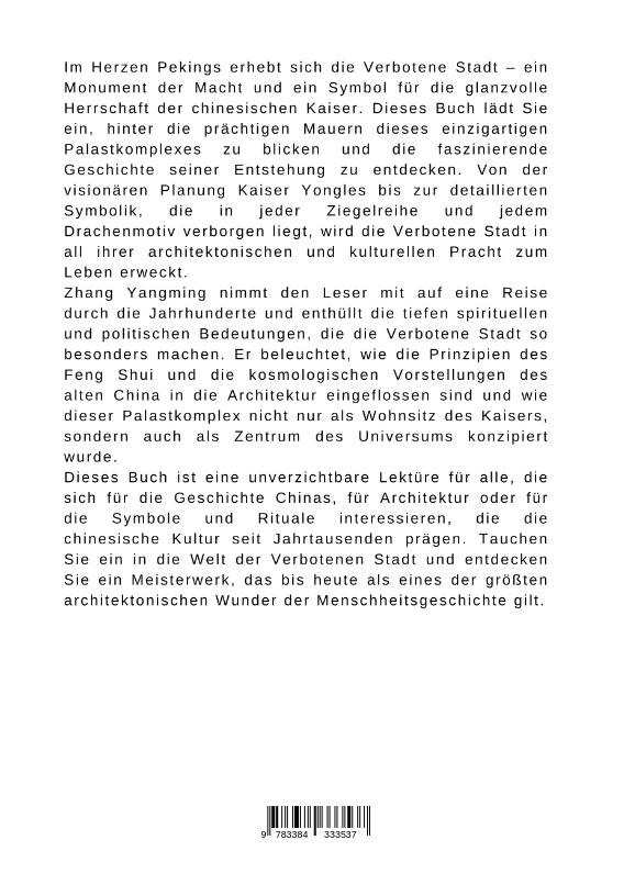 Rückseitencover Die verbotene Stadt