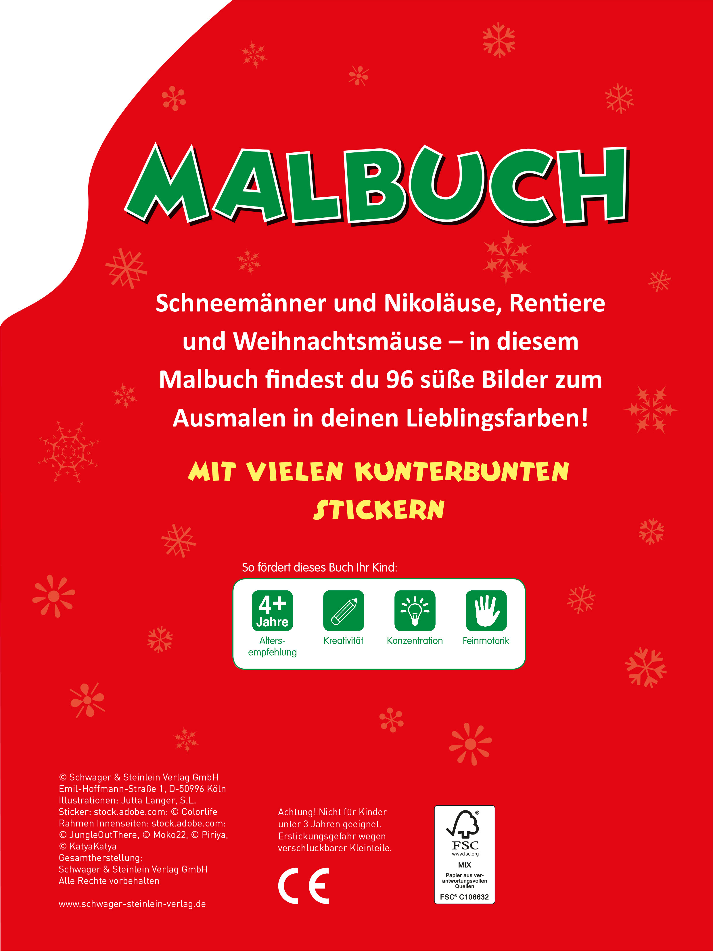 Rückseitencover Malbuch Schneemann