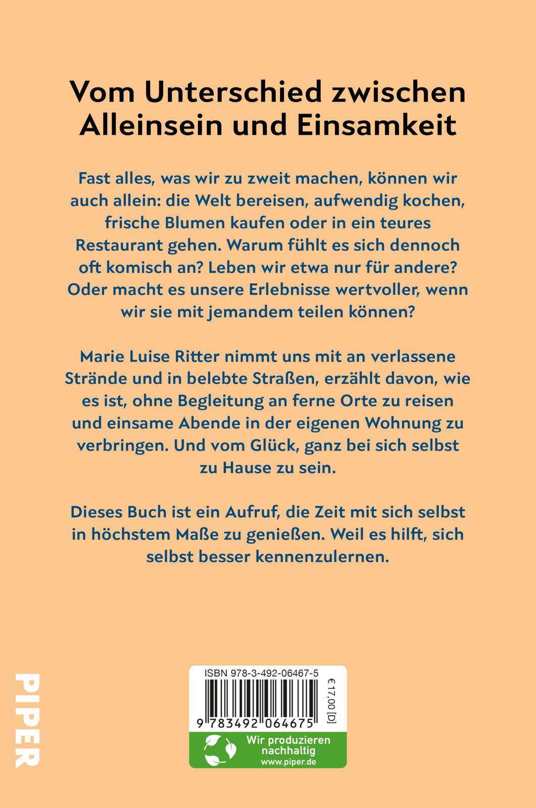 Rückseitencover Vom Glück, allein zu sein